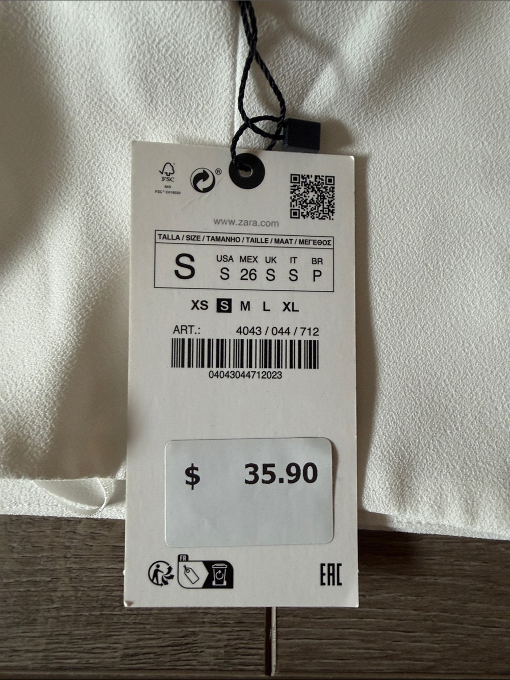Zara Cream Cowl Neck Crop - Picture 2 of 4